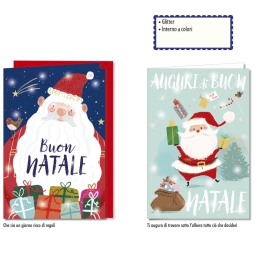 BIGLIETTI AUGURI 12PZ    XMAS SOGGETTI ASSORTITI