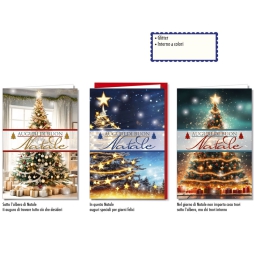 BIGLIETTI AUGURI 12PZ    XMAS SOGGETTI ASSORTITI