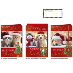 BIGLIETTI AUGURI 12PZ    XMAS SOGGETTI ASSORTITI