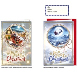 BIGLIETTI AUGURI 12PZ    XMAS SOGGETTI ASSORTITI