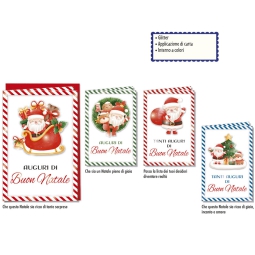 BIGLIETTI AUGURI 12PZ    XMAS SOGGETTI ASSORTITI
