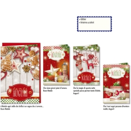 BIGLIETTI AUGURI 12PZ    XMAS SOGGETTI ASSORTITI