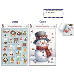 CALENDARIO DELL'AVVENTO  24,5X34,5CM PUPAZZO NEVE