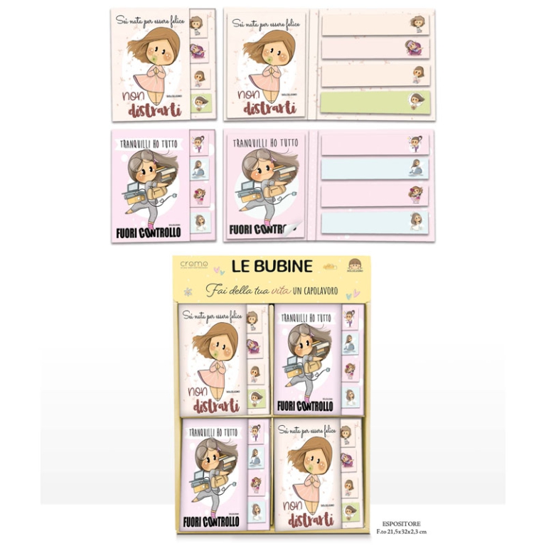 STICKY NOTES LE BUBINE   24PZ EXPO BANCO SOGGETTI ASS