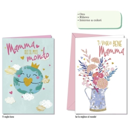 BIGLIETTI AUGURI 12PZ    MAMMA