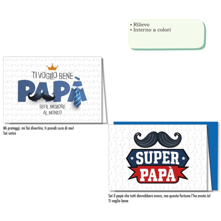 BIGLIETTI AUGURI 12PZ    FESTA DEL PAPA'