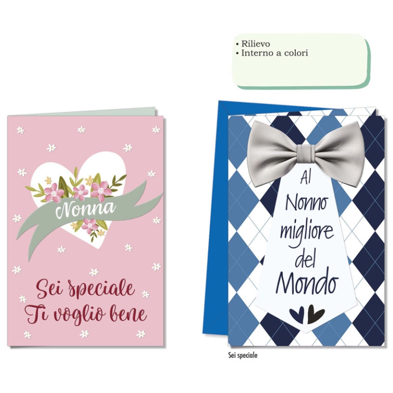 BIGLIETTI AUGURI 12PZ    NONNI