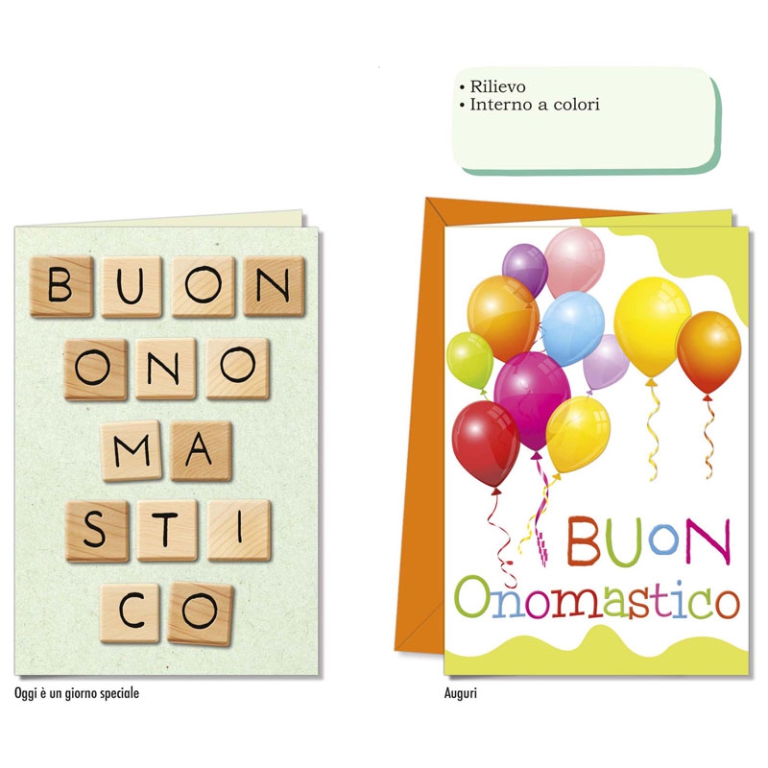 BIGLIETTI AUGURI 12PZ    ONOMASTICO