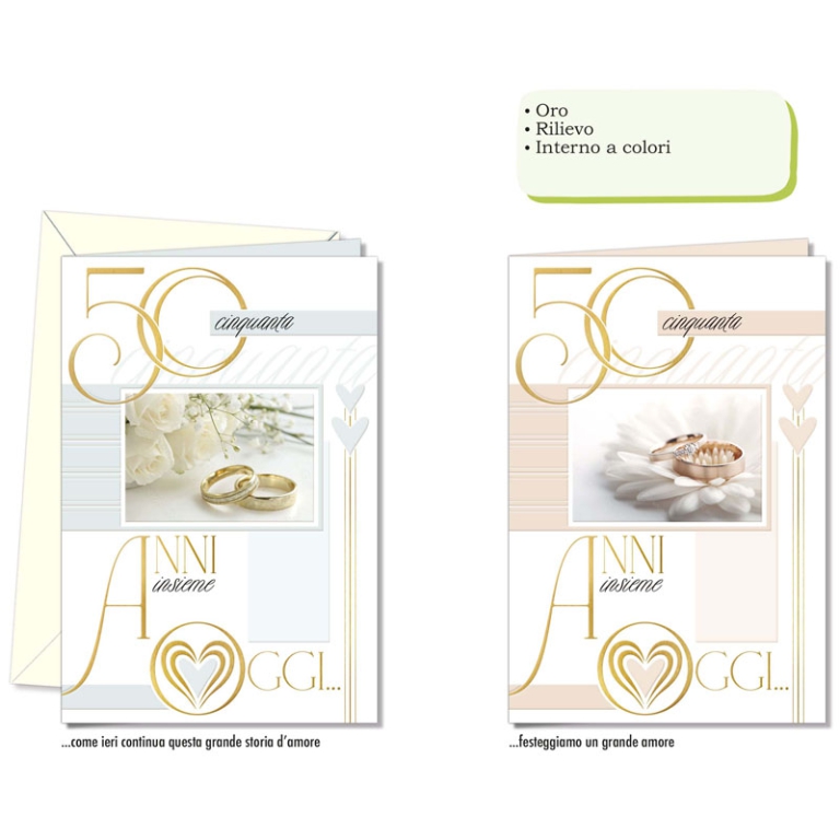 BIGLIETTI AUGURI 12PZ    ANNIVERSARIO 50°