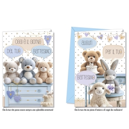 BIGLIETTI AUGURI 12PZ    BATTESIMO BIMBO