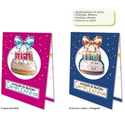 BIGLIETTI AUGURI 12PZ    COMPLEANNO FUST. RILIEVO