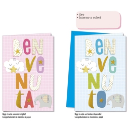 BIGLIETTI AUGURI 12PZ    NASCITA ASSORTITI