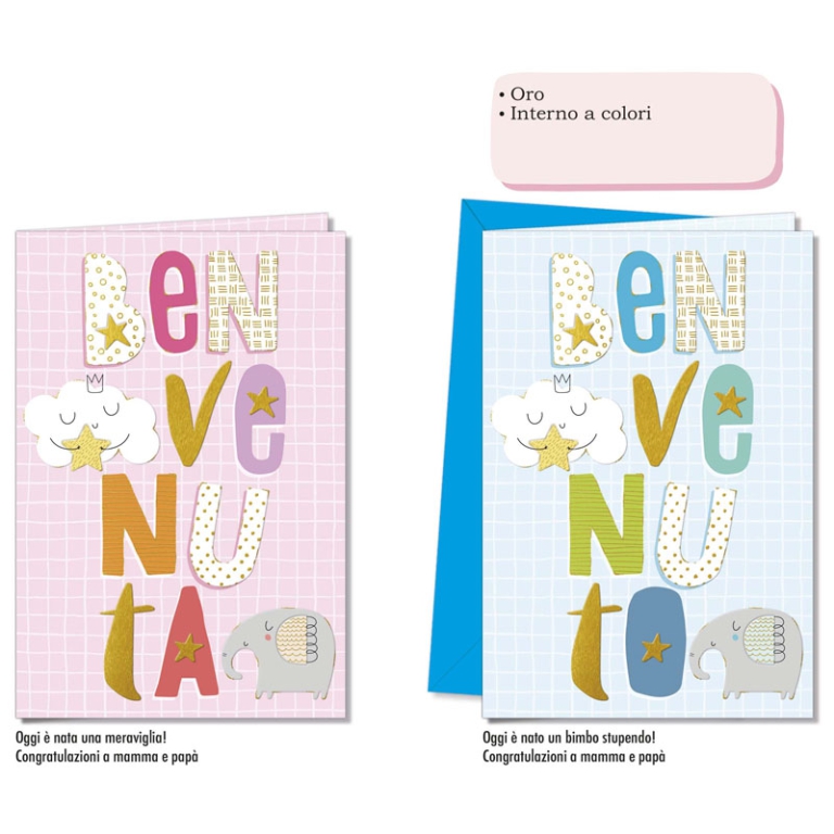 BIGLIETTI AUGURI 12PZ    NASCITA ASSORTITI