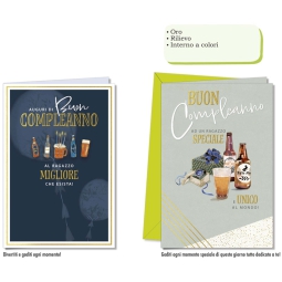 BIGLIETTI AUGURI 12PZ    COMPLEANNO UOMO