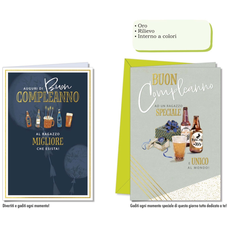 BIGLIETTI AUGURI 12PZ    COMPLEANNO UOMO
