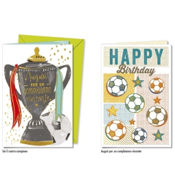 BIGLIETTI AUGURI 12PZ    UOMO SPORT