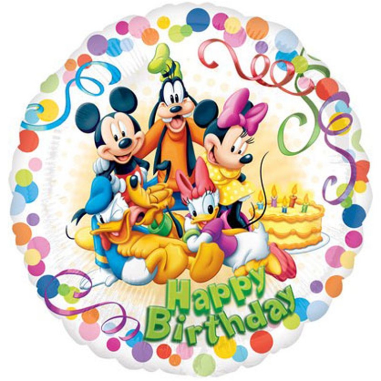 PALLONCINO MYLAR TONDO 42CM MICKEY HAPPY BIRTHDAY