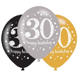PALLONCINI LATTICE 6PZ   27CM 30ANNI