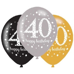 PALLONCINI LATTICE 6PZ   27CM 40ANNI