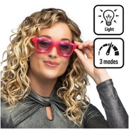 OCCHIALI LED LAMPEGGIANTI ROSA