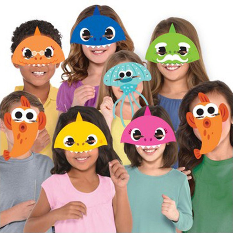 MASCHERE CARTONCINO 8PZ  BABY SHARK