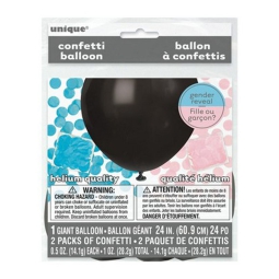 PALLONCINO LATTICE 60CM  NERO GENDER REVEAL C/COR.