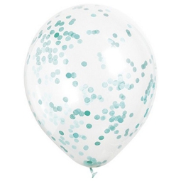 PALLONCINI LATTICE 6PZ 30CM TRASPARENTE CONFETTI VERDE