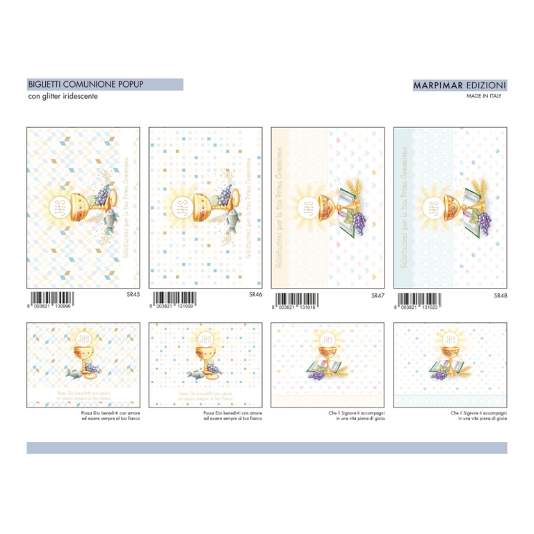 BIGLIETTI COMUNIONE 12PZ POP UP