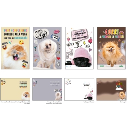 BIGLIETTI AUGURI 12PZ    ANIMALI C/FOIL OLOGRAFICO