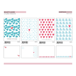 BIGLIETTI AUGURI 12PZ  SAN VALENTINO GLITTER
