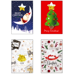 BIGLIETTI XMAS 11,5X17CM 12PZ C/PAILLETTES