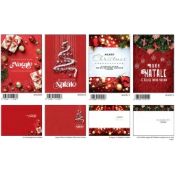 BIGLIETTI AUGURI 12PZ    BUON NATALE FOIL