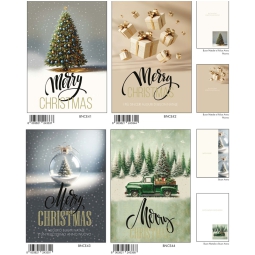 BIGLIETTI NATALE 12X18CM 12PZ FOIL ORO