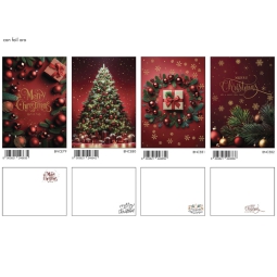 BIGLIETTI AUGURI 12PZ    XMAS FOIL ORO