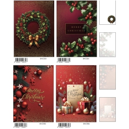 BIGLIETTI NATALE 12X18CM 12PZ FOIL ORO