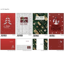 BIGLIETTI AUGURI 12PZ    XMAS FOIL OLOGRAFICO