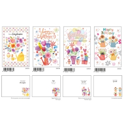 BIGLIETTI AUGURI 12PZ    COMPLEANNO FOIL RAME