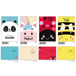 BIGLIETTI AUGURI 12PZ    COMPLEANNO GLITTER