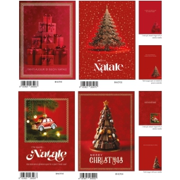 BIGLIETTI NATALE 12X18CM 12PZ FOIL ORO