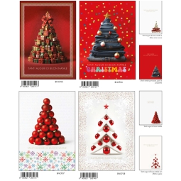 BIGLIETTI NATALE 12X18CM 12PZ FOIL ORO