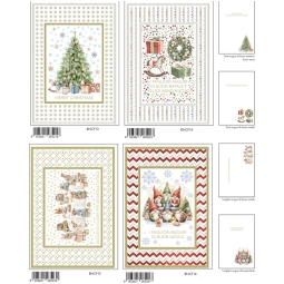 BIGLIETTI NATALE 12X18CM 12PZ RILIEVO E FOIL ORO