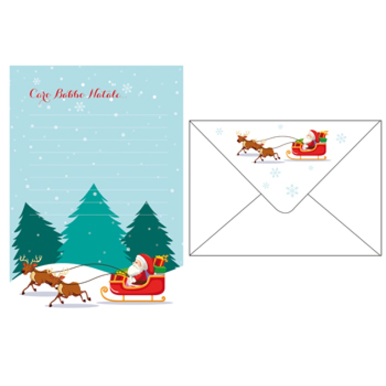 LETTERINA BABBO NATALE   10PZ CON BUSTA 10,5X15CM