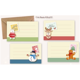 BIGLIETTI CON BUSTA 7X11 CARTOLINA NATALE 100PZ