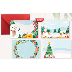 BIGLIETTI CON BUSTA 7X11 ARIA DI NATALE 100PZ
