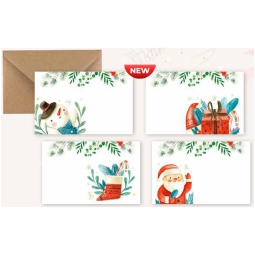 BIGLIETTI CON BUSTA 7X11 GREENERY CHRISTMAS 100PZ
