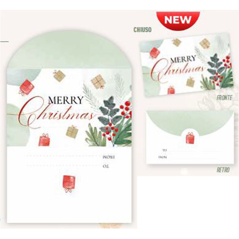 BIGLIETTI SENZA BUSTA 6X9CM GREENERY NATALE 100PZ