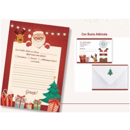 LETTERINA BABBO NATALE 15X21CM BUSTA BLISTER 10PZ