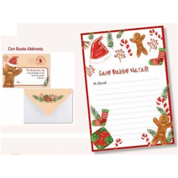 LETTERINA BABBO NATALE 15X21CM BUSTA BLISTER 10PZ