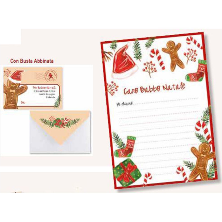 LETTERINA BABBO NATALE 15X21CM BUSTA BLISTER 10PZ