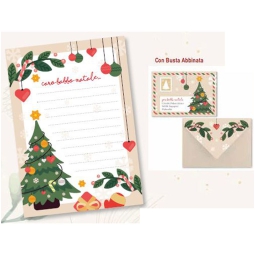 LETTERINA BABBO NATALE 15X21CM BUSTA BLISTER 10PZ